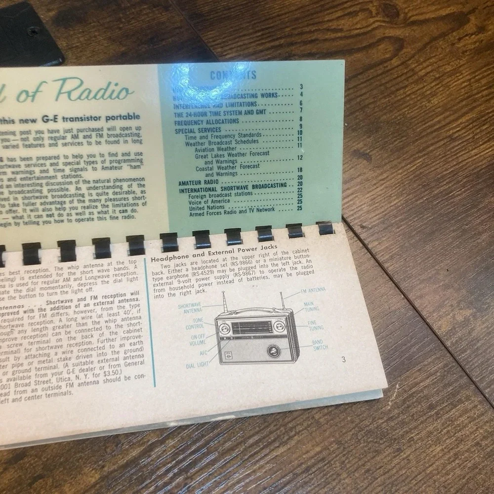 Vtg General Electric Radio Listener's Log Shortwave Station Guide P990‎ 1964